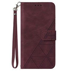 Custodia Portafoglio In Pelle Cover con Supporto Y02B per Samsung Galaxy M33 5G Rosso Rosa