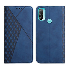 Custodia Portafoglio In Pelle Cover con Supporto Y02X per Motorola Moto E20 Blu