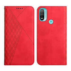Custodia Portafoglio In Pelle Cover con Supporto Y02X per Motorola Moto E20 Rosso