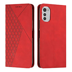 Custodia Portafoglio In Pelle Cover con Supporto Y02X per Motorola Moto E32 Rosso