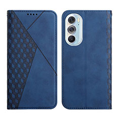 Custodia Portafoglio In Pelle Cover con Supporto Y02X per Motorola Moto Edge 30 Pro 5G Blu