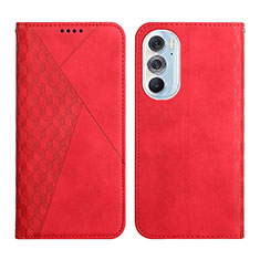 Custodia Portafoglio In Pelle Cover con Supporto Y02X per Motorola Moto Edge X30 5G Rosso