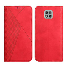 Custodia Portafoglio In Pelle Cover con Supporto Y02X per Motorola Moto G Power (2021) Rosso