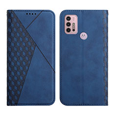 Custodia Portafoglio In Pelle Cover con Supporto Y02X per Motorola Moto G10 Power Blu