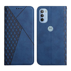 Custodia Portafoglio In Pelle Cover con Supporto Y02X per Motorola Moto G31 Blu