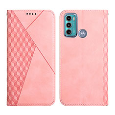 Custodia Portafoglio In Pelle Cover con Supporto Y02X per Motorola Moto G60 Oro Rosa