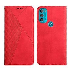 Custodia Portafoglio In Pelle Cover con Supporto Y02X per Motorola Moto G71 5G Rosso