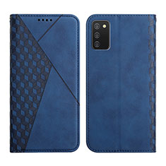 Custodia Portafoglio In Pelle Cover con Supporto Y02X per Samsung Galaxy A03s Blu