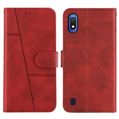 Custodia Portafoglio In Pelle Cover con Supporto Y02X per Samsung Galaxy A10 Rosso