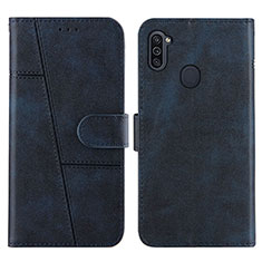 Custodia Portafoglio In Pelle Cover con Supporto Y02X per Samsung Galaxy A11 Blu