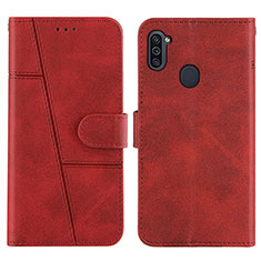 Custodia Portafoglio In Pelle Cover con Supporto Y02X per Samsung Galaxy A11 Rosso