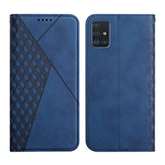 Custodia Portafoglio In Pelle Cover con Supporto Y02X per Samsung Galaxy A71 4G A715 Blu