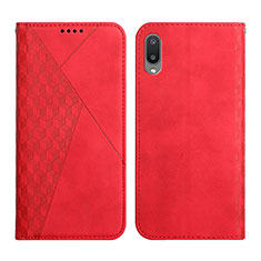 Custodia Portafoglio In Pelle Cover con Supporto Y02X per Samsung Galaxy M02 Rosso