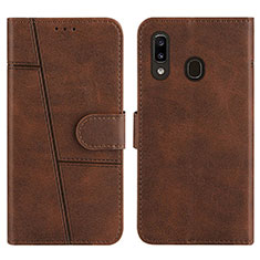 Custodia Portafoglio In Pelle Cover con Supporto Y02X per Samsung Galaxy M10S Marrone