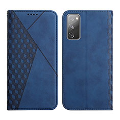 Custodia Portafoglio In Pelle Cover con Supporto Y02X per Samsung Galaxy S20 FE (2022) 5G Blu