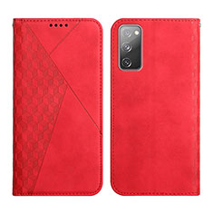Custodia Portafoglio In Pelle Cover con Supporto Y02X per Samsung Galaxy S20 FE (2022) 5G Rosso