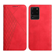 Custodia Portafoglio In Pelle Cover con Supporto Y02X per Samsung Galaxy S20 Ultra Rosso