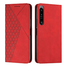 Custodia Portafoglio In Pelle Cover con Supporto Y02X per Sony Xperia 1 IV Rosso