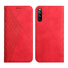 Custodia Portafoglio In Pelle Cover con Supporto Y02X per Sony Xperia 10 III Lite Rosso