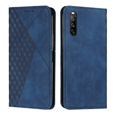 Custodia Portafoglio In Pelle Cover con Supporto Y02X per Sony Xperia 10 IV SOG07 Blu