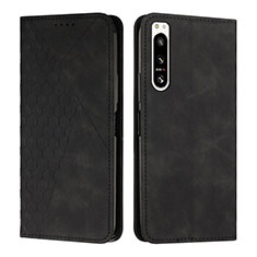 Custodia Portafoglio In Pelle Cover con Supporto Y02X per Sony Xperia 5 IV Nero