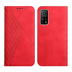 Custodia Portafoglio In Pelle Cover con Supporto Y02X per Xiaomi Mi 10T 5G Rosso
