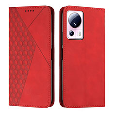 Custodia Portafoglio In Pelle Cover con Supporto Y02X per Xiaomi Mi 13 Lite 5G Rosso