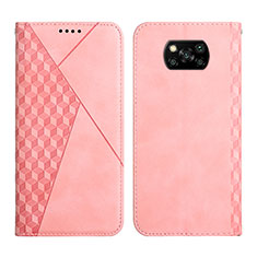 Custodia Portafoglio In Pelle Cover con Supporto Y02X per Xiaomi Poco X3 NFC Oro Rosa