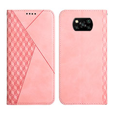 Custodia Portafoglio In Pelle Cover con Supporto Y02X per Xiaomi Poco X3 Pro Oro Rosa
