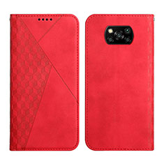 Custodia Portafoglio In Pelle Cover con Supporto Y02X per Xiaomi Poco X3 Pro Rosso