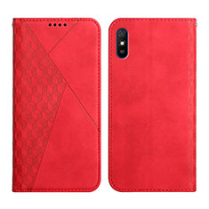 Custodia Portafoglio In Pelle Cover con Supporto Y02X per Xiaomi Redmi 9A Rosso