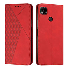 Custodia Portafoglio In Pelle Cover con Supporto Y02X per Xiaomi Redmi 9C Rosso