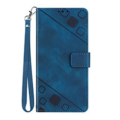 Custodia Portafoglio In Pelle Cover con Supporto Y03B per Huawei Honor X7a Blu