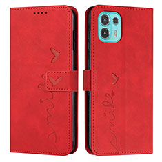 Custodia Portafoglio In Pelle Cover con Supporto Y03X per Motorola Moto Edge 20 Lite 5G Rosso