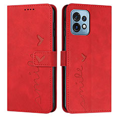 Custodia Portafoglio In Pelle Cover con Supporto Y03X per Motorola Moto Edge 40 Pro 5G Rosso