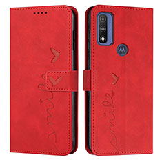 Custodia Portafoglio In Pelle Cover con Supporto Y03X per Motorola Moto G Pure Rosso