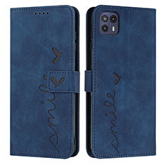 Custodia Portafoglio In Pelle Cover con Supporto Y03X per Motorola Moto G50 5G Blu