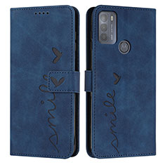 Custodia Portafoglio In Pelle Cover con Supporto Y03X per Motorola Moto G50 Blu