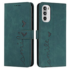 Custodia Portafoglio In Pelle Cover con Supporto Y03X per Motorola Moto G71s 5G Verde