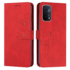 Custodia Portafoglio In Pelle Cover con Supporto Y03X per OnePlus Nord N200 5G Rosso