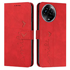 Custodia Portafoglio In Pelle Cover con Supporto Y03X per Realme V50 5G Rosso