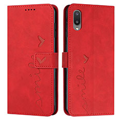 Custodia Portafoglio In Pelle Cover con Supporto Y03X per Samsung Galaxy A02 Rosso