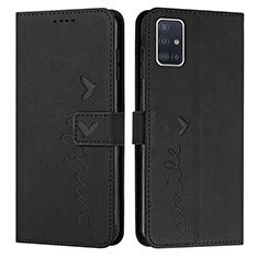 Custodia Portafoglio In Pelle Cover con Supporto Y03X per Samsung Galaxy A51 4G Nero