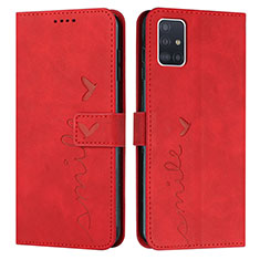 Custodia Portafoglio In Pelle Cover con Supporto Y03X per Samsung Galaxy A71 5G Rosso
