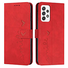 Custodia Portafoglio In Pelle Cover con Supporto Y03X per Samsung Galaxy A73 5G Rosso