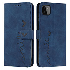 Custodia Portafoglio In Pelle Cover con Supporto Y03X per Samsung Galaxy F42 5G Blu
