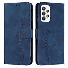 Custodia Portafoglio In Pelle Cover con Supporto Y03X per Samsung Galaxy M32 5G Blu