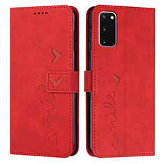 Custodia Portafoglio In Pelle Cover con Supporto Y03X per Samsung Galaxy S20 5G Rosso