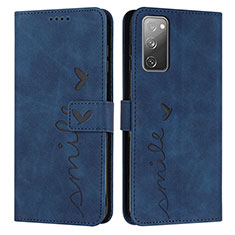 Custodia Portafoglio In Pelle Cover con Supporto Y03X per Samsung Galaxy S20 FE (2022) 5G Blu
