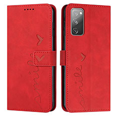 Custodia Portafoglio In Pelle Cover con Supporto Y03X per Samsung Galaxy S20 FE (2022) 5G Rosso